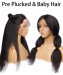 Dolago Kinky Straight Invisible Human Hair Full Lace Wigs With Baby Hair Undetected 150% Full Lace Wigs Human Virgin Hair For Women Brazilian Coarse Yaki Glueless Transparent Full Lace Wig For Sale