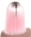Synthetic Lace Front Wig Ombre Wigs 1B Pink 