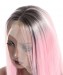 Synthetic Lace Front Wig Ombre Wigs 1B Pink 