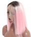 Synthetic Lace Front Wig Ombre Wigs 1B Pink 