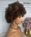 Dolago Afro Kinky Curly Coily Pixie Cut Human Hair Machine Wigs For Women Ombre 4/27 Short Pixie Cuts Wigs For African American Brazilian Natural Black Bob Virgin Hair 