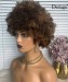 Dolago Afro Kinky Curly Coily Pixie Cut Human Hair Machine Wigs For Women Ombre 4/27 Short Pixie Cuts Wigs For African American Brazilian Natural Black Bob Virgin Hair 