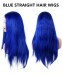 Dolago Blue Colorful Body Wave 13x6 Transparent Lace Front Human Hair Wigs For Women 150% Density Brazilian Ombre Colored Front Lace Wigs Pre Plucked With Baby Hair Glueless Lace Frontal Wigs For Sale 