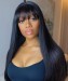 Quality Silky Straight Full Lace Wigs With Bang 150% Density