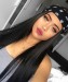 Straight Headband Human Hair None Lace Wigs For Women 