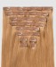 Dolago Remy Clip in Human Hair Extensions Strawberry Blonde 120g 7pcs Body Wave