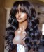 Brazilian Body Wave Human Hair 13X6 Lace Front Wigs With Bangs For Black Women Girls 130% Density Lace Frontal Wigs For Sale High Quality 13X6 Lace Front Wig Pre Plucked With Baby Hair Online