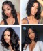 Dolago 150% Body Wave Bob French Lace Front Wig Human Hair Short Wavy Bob Wigs For Black Women Glueless 13X2 High Quality Lace Wigs 10 Inch With Baby Hair Pre Plucked