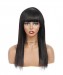 Dolago Straight 150% 13x2 French Lace Front Human Hair Wig With Bang Brazilian Glueless Wigs For Black Women 18 Inch Straight High Quality Lace Wigs  With Baby Hair Pre Plucked