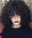 Dolago Afro Kinky Curly Machine Headband Hair Wigs With Bang For Black Women For Sale Natural Hair With Baby Hair 150% Density Cheap Mongolian Curly Half Human Hair Headband None Lace Wigs