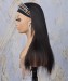 Yaki straight human hair wigs with headband natural hair 