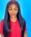 Yaki straight human hair wigs with headband natural hair 