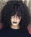 Dolago Afro Kinky Curly Machine Headband Hair Wigs With Bang For Black Women For Sale Natural Hair With Baby Hair 150% Density Cheap Mongolian Curly Half Human Hair Headband None Lace Wigs