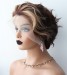 Short bob human hair pixie lace front wigs for african american.
