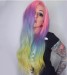 Colorful Wig Rainbow Colored Straight Lace Frontal Wig