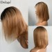 ombre two tone colored human hair short bob wigs for women 