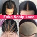 Fake Scalp Kinky Straight 13X6 Lace Front Human Hair Wigs