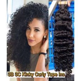 Dolago Natural 3B 3C Kinky Curly Tape In Human Hair Extensions For Black Women Girls For Sale 8 30 Inches Curly Brazilian Tape Ins Extensions Wholesale Online Best Virgin Human Hair Bundles Free
