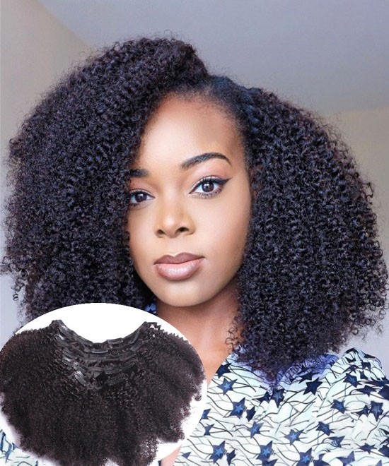 Dolago African Afro Kinky Curly Clip In Human Hair Extensions Brazilian  100% Human Virgin Hair 120g/Set 4A 4C Afro Curly Clip Ins For Black Women  Sale Online