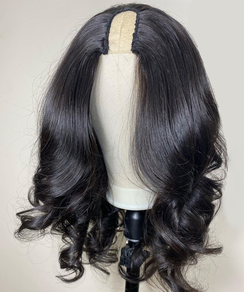 Custom u part wigs for sale Clearance