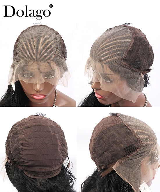 Braided wigs Boho braided lace front wig 13X6 30inch cornrow braid wig for women cheap synthetic knotless braided lace frontal wigs dolago hair on sale free shipping