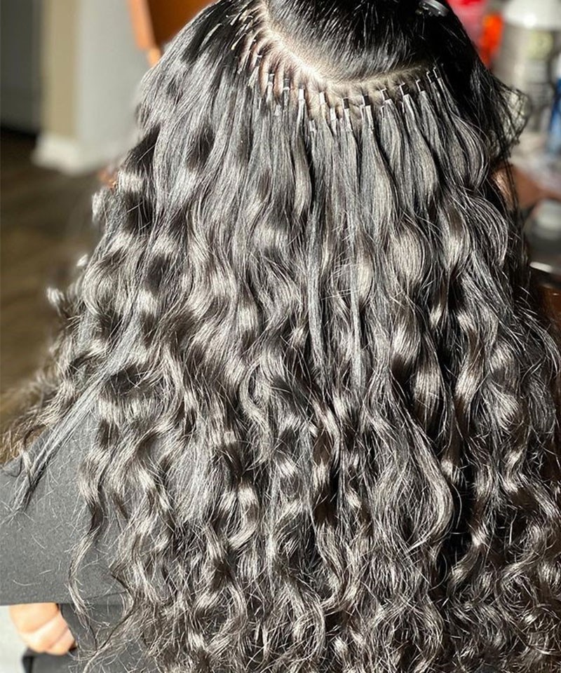 Loose Wave Micro Link Human Hair Extensions For Women Fro Sales