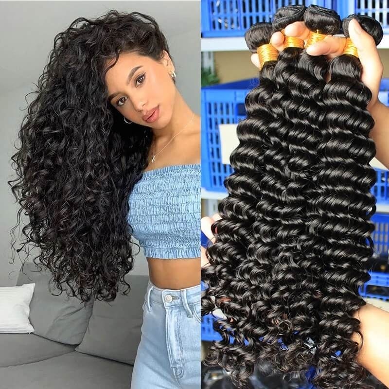Brazilian deep wave curly virgin deals hair