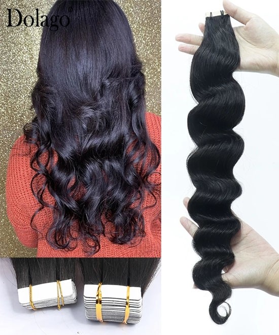 Dolago Loose Wave Flat Tape Human Hair Extensions For Women To Make Long Hairstyles 8-30 Inches Quality Tape In Hair Extensions At Cheap Prices Online Sales Free Shipping Dolago Loose Wave Flat Tape Human Hair Extensions For Women To Make Long Hairstyles 8-30 Inches Quality Tape In Hair Extensions At Cheap Prices Online Sales Free Shipping
