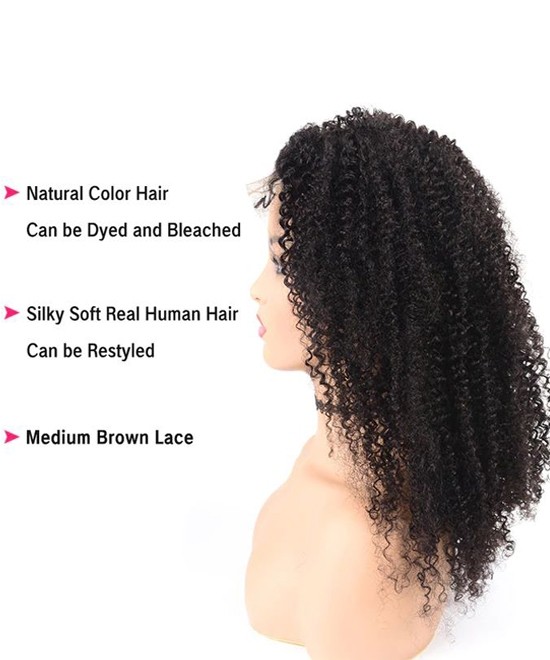 Dolago American Kinky Curly Cheap Lace Front Human Hair Wigs 250 High Quality Glueless 13x6 Lace Frontal Wigs For Women Curly Front Lace Wig With Baby Hair Pre Plucked For Sale