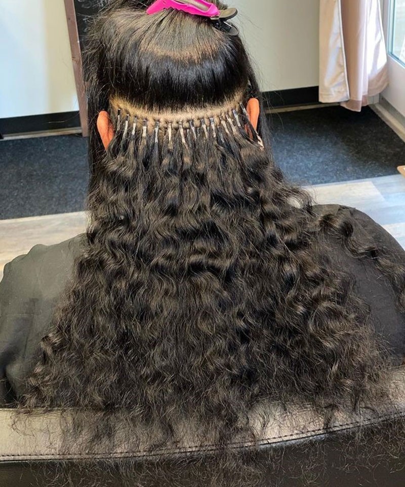 Micro link hair top extensions
