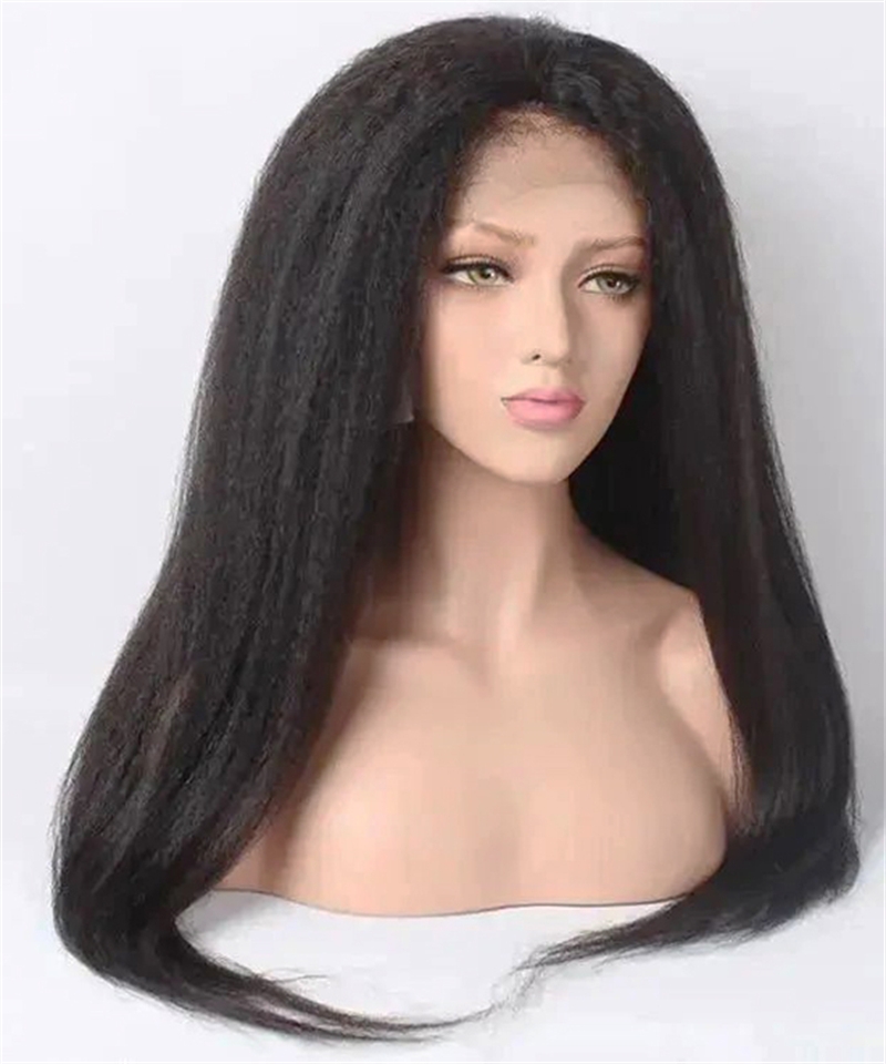 Dolago 130% Light Yaki Full Lace Human Hair Wigs For Black Women Coarse Yaki Brazilian Full Lace Wig Pre Plucked Glueless Full Lace Wigs With Baby Hair Bleached The Knots For Sale Online