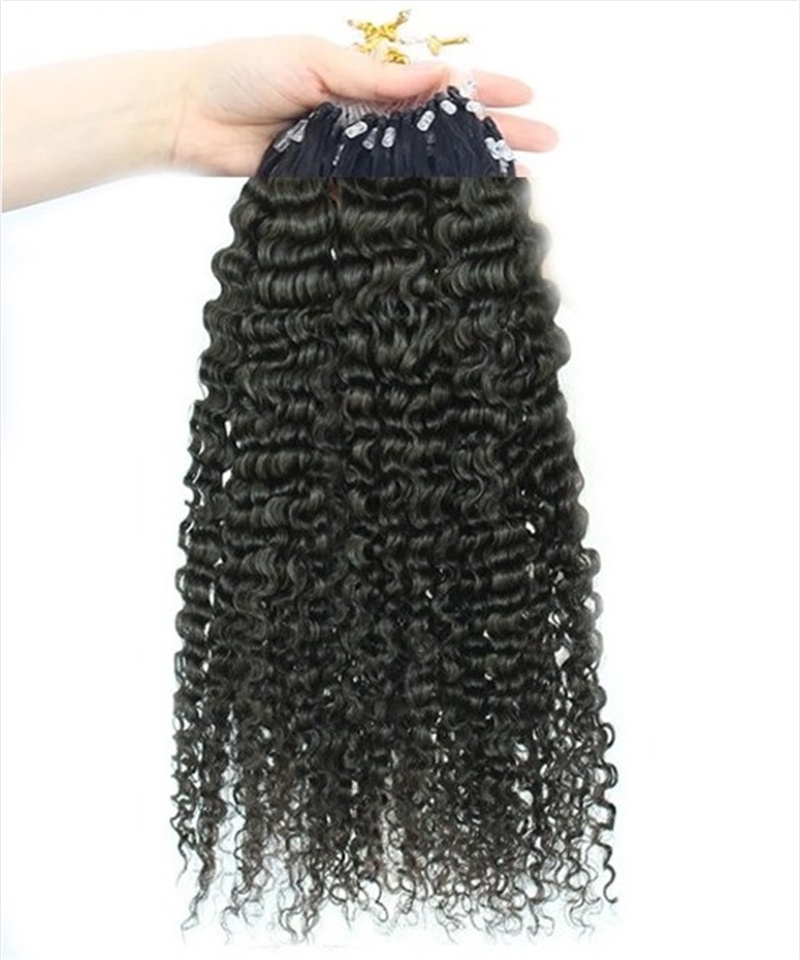 Dolago Mongolia 3b 3c Kinky Curly Micro Links Human Hair Extensions