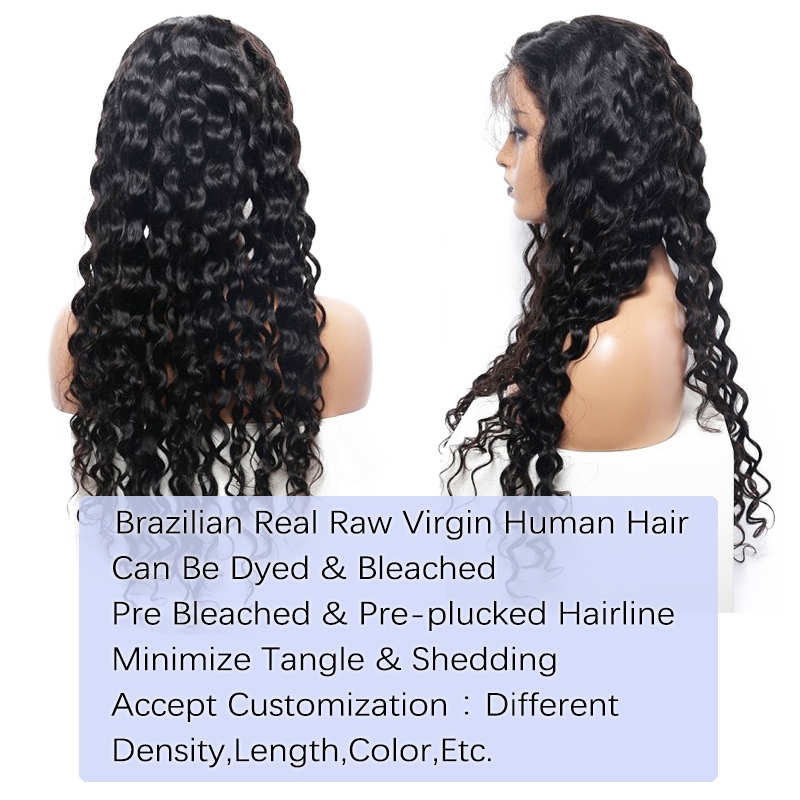 Dolago 13x6 Water Wave Lace Front Wigs Human Hair For Black Women 180% Transparent Lace Frontal Wig With Invisible Hairline Pre Plucked For Sale Raw Brazilian Lace Front Wigs Can Be Dyed Pre Bleached 