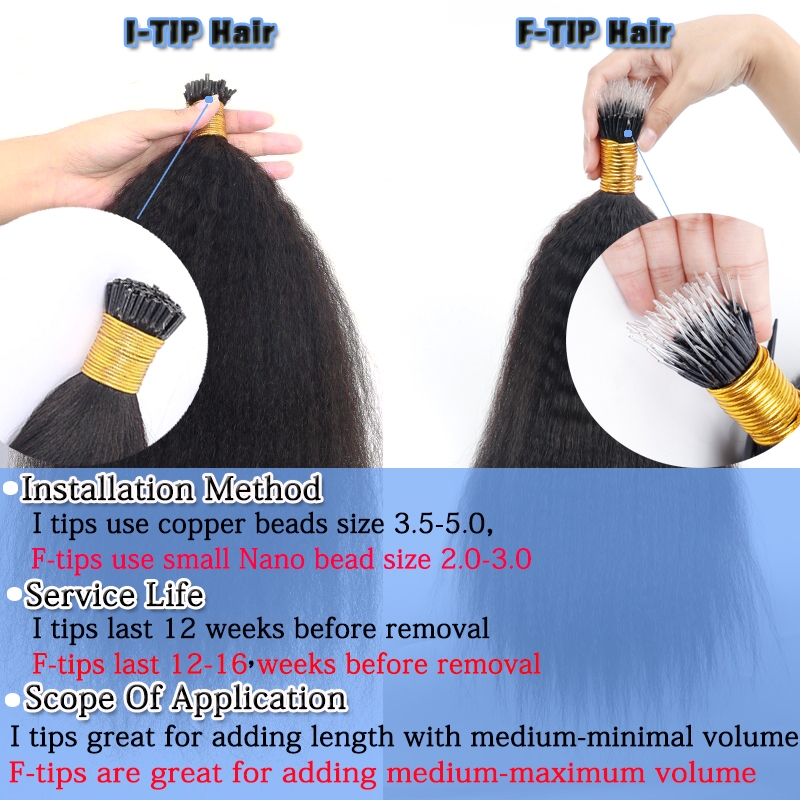 Dolago Afro Curly F Tip Hair Extensions African I Tip Human Hair Extensions For Women Brazilian 4B 4C Kinky Curly Microlinks Hair Extensions With Nano Beads Lightweight Reusable Itips For Wholesale Online