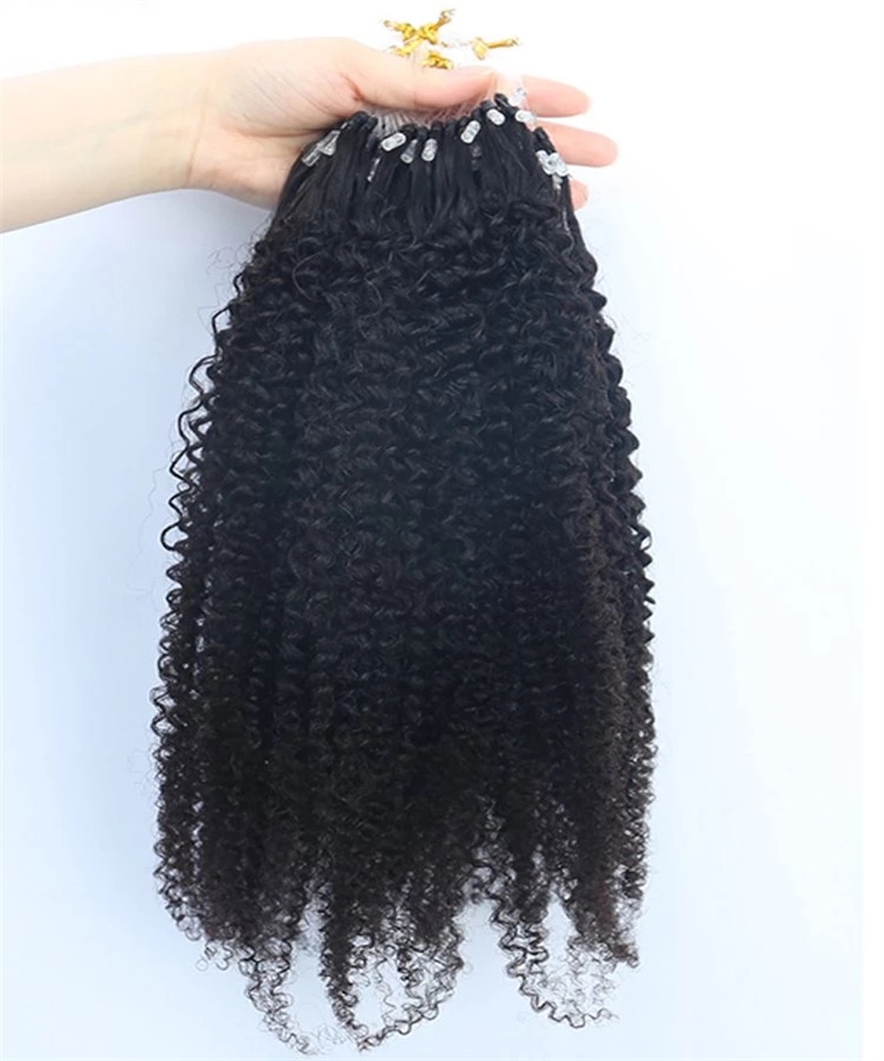 Dolago Brazilian Afro Kinky Curly Micro Link Human Hair Extensions Natural Hair For Micro links Extensions for Black Women Wet and Wavy 8-30 inch Kinky Afro Virgin Hair Online Shop
