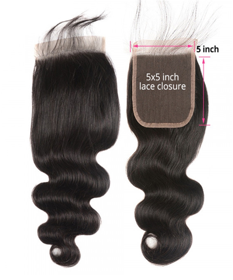 Dolago Cheap Body Wave Bundles With Closure For Women Brazilian 3 Human Hair Bundles And 5x5 Lace Front Closure For Short Hair High Quality Bundles With Closure Pre Plucked Wholesale Online For Sale