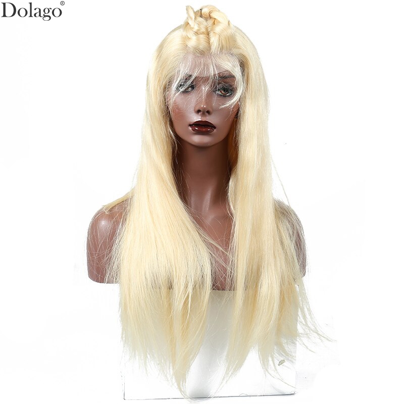Dolago Glueless 613 Blonde Lace Front Wig With Invisible Hairline For Black Women 180% HD Transparent Straight Golden Blonde 13x6 Frontal Wig Lightly Bleached The Knots Brazilian Shining 613 Human Hair Wig Free Shipping