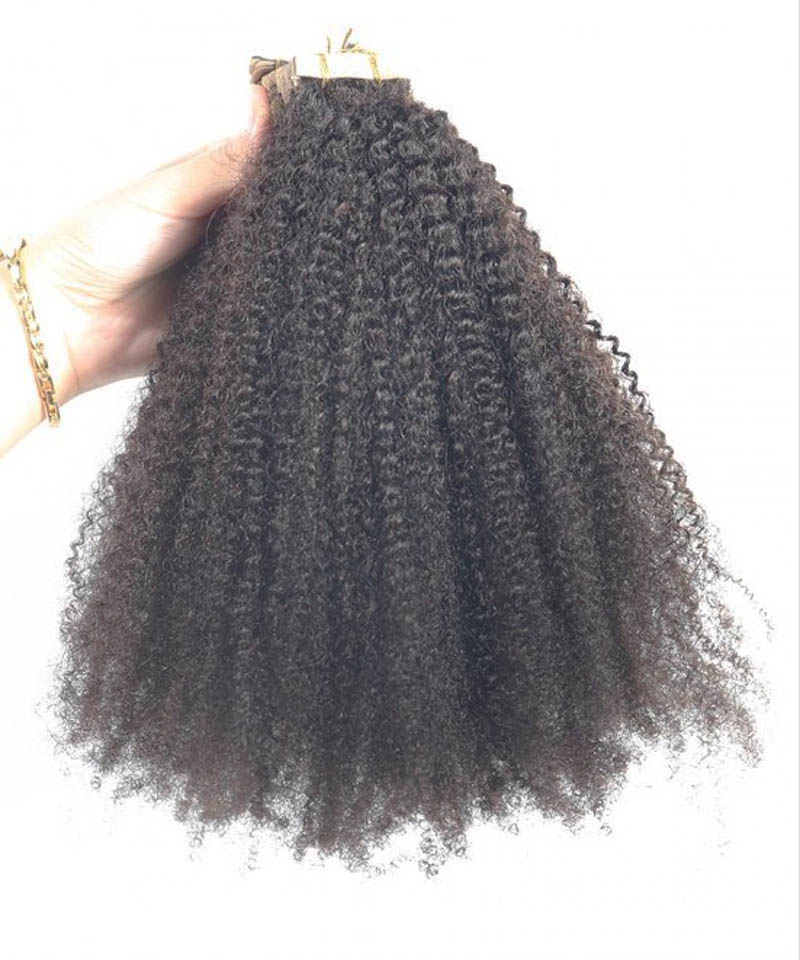 Dolago 4B 4C Kinky Curly Best Tape In Hair Extensions For Women Mongolian Virgin Human Hair Afro Kinky Curly Tape In Hair Extensions 40pcs/set Bundles Cheap Price To Make Long Hair