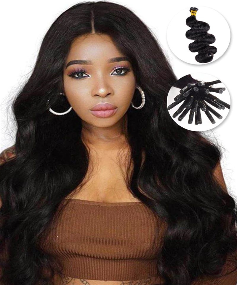 Dolago Atlanta Body Wave I tip Extensions For Women High Quality Itip Hair Extensions For Black Hair With Silicone Rings 100 Pieces/set Brazilian Human Hair Extensions Wholesale Price Supplier Sales Online 