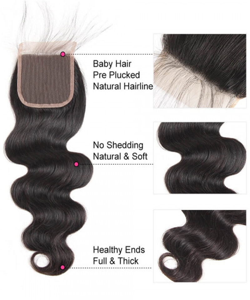 Dolago Brazilian Body Wave 3 100% Human Hair Bundles With 4x4 Lace Frontal Closure Cheap Bundles With Closure For Women Best Wavy Closures And Bundles Hair Wholesale Online Shop For Sale 