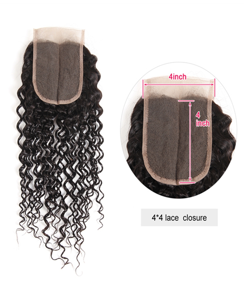 Dolago 3 Deep Curly Human Hair Bundles With Closure For Women Brazilian Virgin 3 Bundles And Lace Frontal Closure Hair Extensions Online Shop Cheap Pack With Closures Hair For Sale