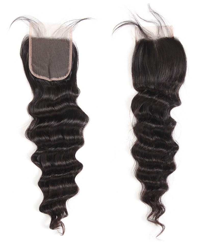 Dolago Deep Wave Human Hair Bundles With 4x4 Frontal Lace Closure For Women Brazilian 3 Wavy Hair Bundle Deals And Closures Hair Extensions Cheap Hair Closures Wholesale For Sale Online Shop 