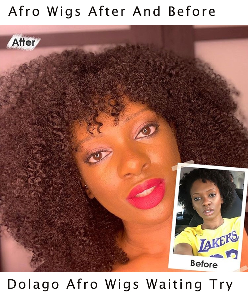 Dolago Afro Kinky Curly 360 Lace Frontal Human Hair Wigs For Black Women 150% Density 4B 4C Kinky Curly 360 Lace Front Wigs With Baby Hair Pre Plucked For Sale Online Natural Frontal Wigs Pre Bleached Free Shipping