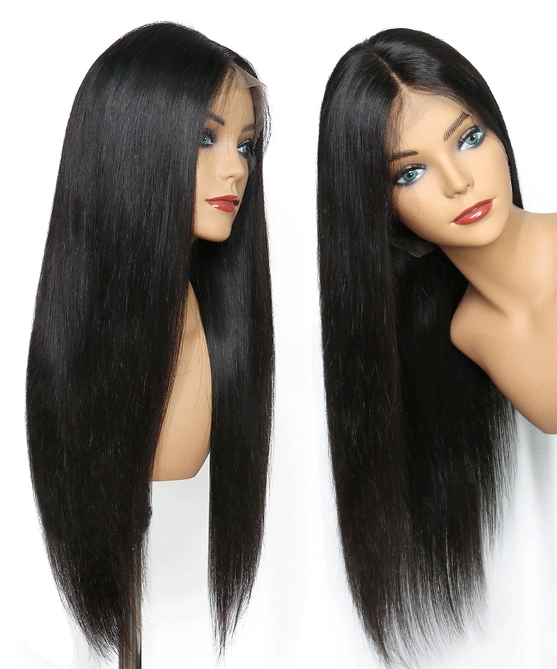 Hottest Sale Invisible HD 13x6 Lace Front Straight Wigs Pre Plucked For Black Women Transparent Brazilian Human Hair Front Lace Wig With Baby Hair 130% Natural HD Lace Frontal Wigs Can Be Dyed With Cheap Price