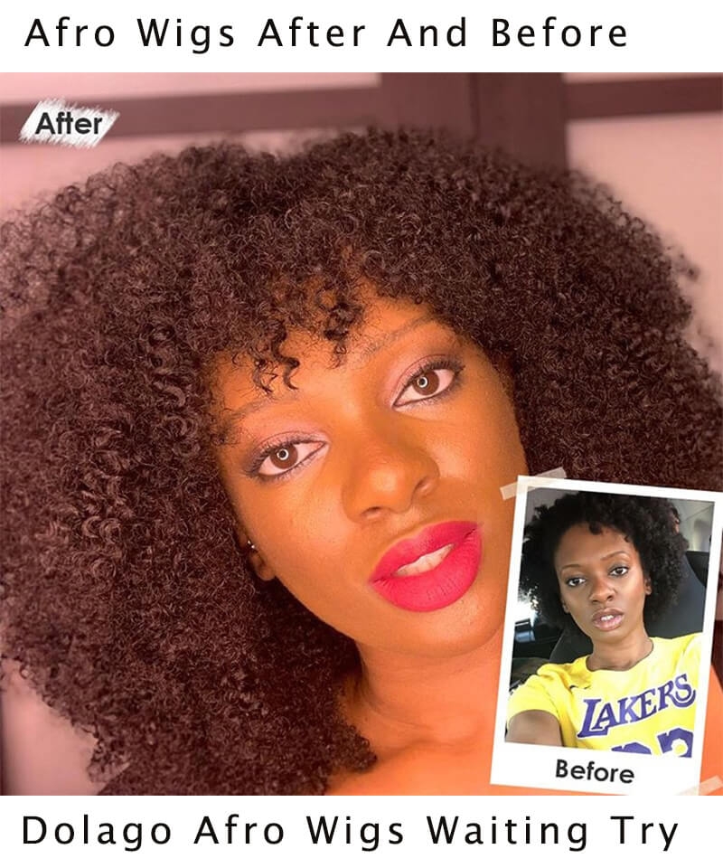 Dolago Glueless Afro Kinky Curly HD Lace Front Wigs Brazilian Human Hair For Sale 150% 4B 4C Curly Invisible Lace Wigs Pre Plucked For Black Women Natural High Quality HD Wigs With Baby Hair Pre Bleached Online