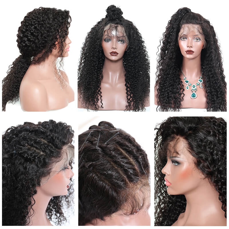 Dolago 130% Glueless Deep Curly HD Lace Front Wigs Pre Plucked For Black Women Natural Brazilian Human Hair Front Lace Wig With Invisible Hairline For Sale RLC 13x4 Transparent Lace Frontal Wigs Free Shipping 