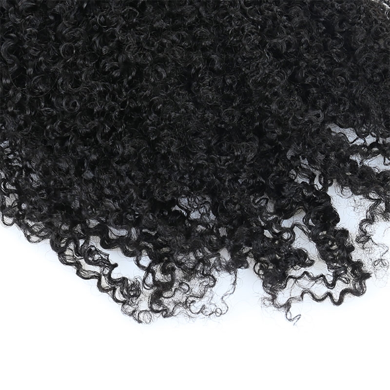 3B 3C Kinky Curly Drawstring Ponytail Human Hair Extensions Good Clip ...