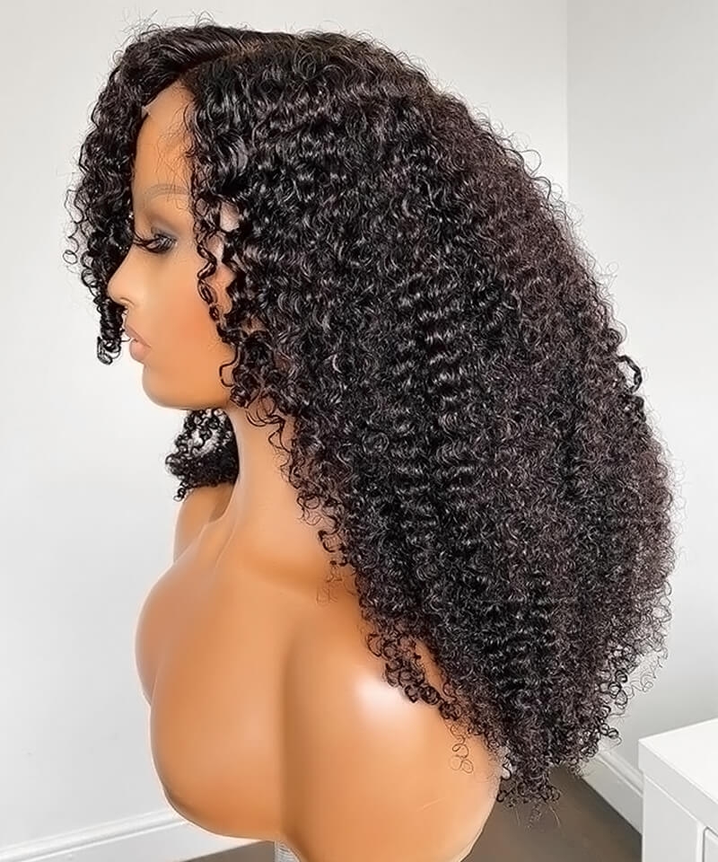 Dolago 3B 3C Kinky Curly Braided Lace Front Wigs Human Hair Pre Plucked For Sale 150% Curly Glueless 13x4 Lace Front Wig With Baby Hair For Black Women High Quality Frontal Wigs With Natural Hairline Online