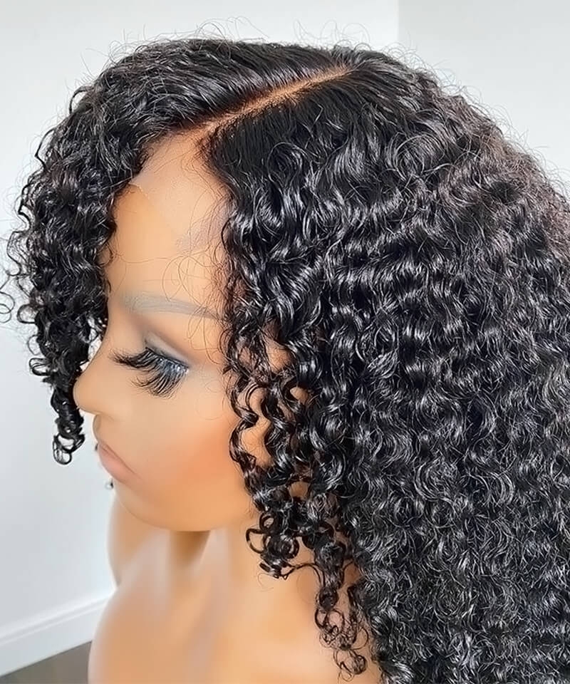 Dolago 130% 3B 3C Kinky Curly Lace Front Wig Human Hair For Black Women High Quality Glueless Lace Frontal Wigs Pre Plucked With Baby Hair Best Curly Front Lace Wig Pre Bleached For Sale Online