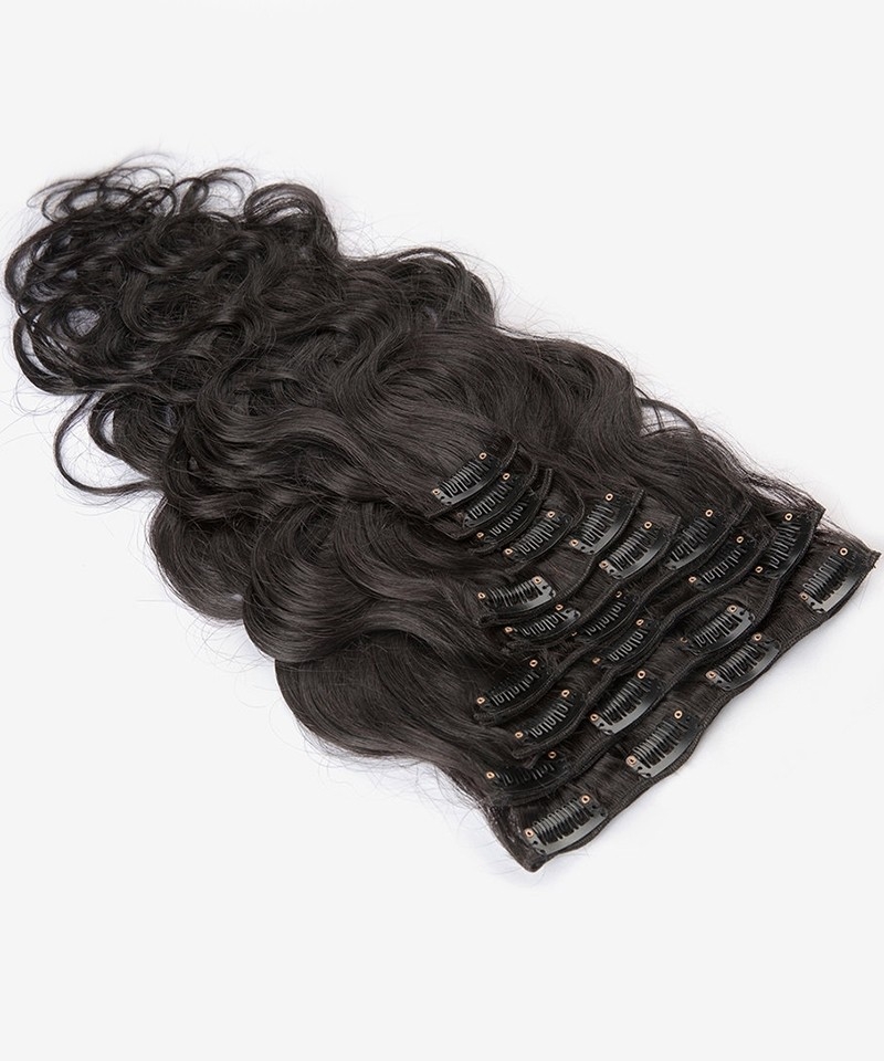 Dolago Best Cheap Body Wave Clip in Human Hair Extensions For Women 120g/7pcs High Quality Brazilian Braid Wave Clip Ins Extensions For sale online shop  